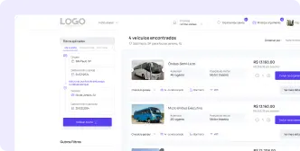 Imagem representando o processo de selecionar um veículo ao pesquisar uma rota